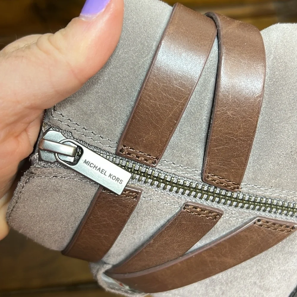 Michael Kors Gray Suede Booties- 7‎